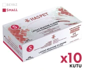 Haspet Lateks Muayene Eldiveni 100'lü S Küçük Boy Pudrasız Beyaz 10 Kutu - 2