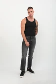 Erkek Regular Fit Likralı Antrasit Jean Pantolon - 4