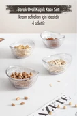 Akrilik Barok Şeffaf Oval 4lü Küçük Kase Seti & Çerezlik & Sunumluk & İkramlık (Cam Değildir) - 1