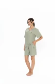 U.S. Polo Assn. Kadın %100 Pamuk Yazlık Kısa Kollu Pijama Şort Takım - 6