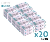 Haspet Lateks Muayene Eldiveni 100'lü L Büyük Boy Pudrasız Beyaz 20 Kutu - 3