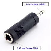 6,3MM DİŞİ 3,5MM ERKEK AUX ÇEVİRİCİ GİTAR JACK 6.3MM DİŞİ 3.5MM ERKEK AUX  ÇEVİRİCİ - 1
