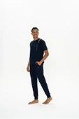 U.S. Polo Assn. Erkek Yazı Detaylı Yuvarlak Yaka Pijama Takım - 5