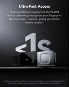 Lexar 64GB Parmak İzi Okuyuculu F35 Pro 300Mb 3.2 USB Flash Bellek - 5