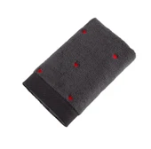 Hobby Lubow Love Koyu Gri Kırmızı Nakışlı 70x140 6lı Havlu Seti - 1