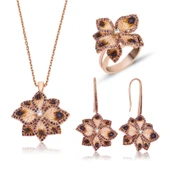 Gümüş Menekşe Çiçeği Bayan Set - 1