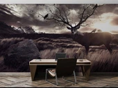 Gün Batımı Geyik ve Kuş Temalı Duvar Kağıdı thumbnail 4