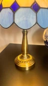Yüceeller El Yapımı Eskitme Vitray Retro Barok Abajur Masa Lambası Oturma Yatak Odası Mavi beyaz - 5