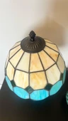 Yüceeller El Yapımı Vitray Retro Barok Abajur Masa Lambası Oturma Yatak Odası yeşil beyaz - 5