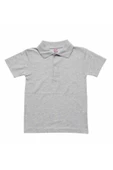 A.L.M Kids Unisex Kısa Kollu Polo Yaka Gri Okul Tişörtü 5-17 Yaş thumbnail 1