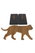 Kedi Figürlü Ahşap Dekoratif Kitap Tutucu 20 cm - 6