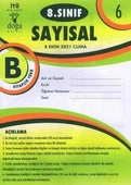 8. Sınıf Sayısal B Kitapcık Türü Ekim 2021 Deneme No: 6 - 1