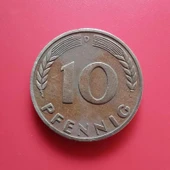 Alman Merkez Bankası Madeni 10 Pfennig (1949 Yılı Üretimi) D Serisi - 1