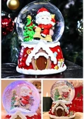 Yılbaşı Noel Baba Hediyeler Temalı Kar Küresi Işıklı Müzikli 13 CM Noel Baba Hediye Temalı Kar Küre - 1