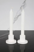 Şamdan Mumluk 2'li Beton El Yapımı Mumluk - 1
