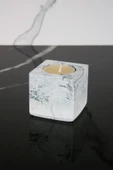 El Yapımı Beton Kare Mumluk - 1