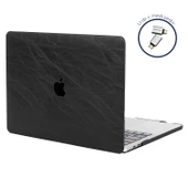 Macbook Air M1 Kılıf 13 inç Deri Leat (TouchID'li M1 Air) A2337 A2179 A1932 ile Uyumlu - 7