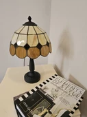 Yüceeller El Yapımı Vitray Retro Barok Abajur Masa Lambası Oturma ve Yatak Odası kahve beyaz siyah - 3