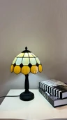 Yüceeller El Yapımı Vitray Retro Barok Abajur Masa Lambası Oturma ve Yatak Odası kahve beyaz siyah - 1