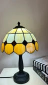 Yüceeller El Yapımı Vitray Retro Barok Abajur Masa Lambası Oturma ve Yatak Odası kahve beyaz siyah - 2