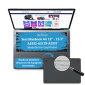 Macbook Air M1 Kılıf 13 inç Deri Leat (TouchID'li M1 Air) A2337 A2179 A1932 ile Uyumlu - 2
