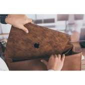 Macbook Air M1 Kılıf 13 inç Deri Leat (TouchID'li M1 Air) A2337 A2179 A1932 ile Uyumlu - 10