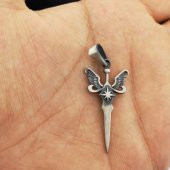 Melek Kanatlı Kılıç Tasarımlı 925 Ayar Gümüş Ucu thumbnail 2