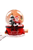 Yılbaşı Noel Baba Kar Püskürtmeli Işıklı Müzikli Noel Baba Çam Ağacı 15CM Yeni Yıl Hediye Kar Küre - 6