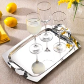 Schafer Ottoman Orta Boy Çelik Tepsi 1 Parça-Gümüş - 1