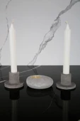 3 Parça El Yapımı Beton Mumluk Set - 5