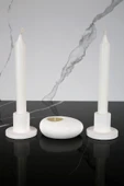 3 Parça El Yapımı Beton Mumluk Set - 1