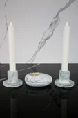 3 Parça El Yapımı Beton Mumluk Set - 3
