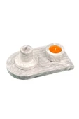 3 Parça Beton Mumluk Seti Şamdan Ve Tealight Mumluk Takımı - 1