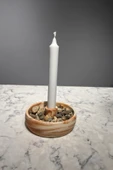 Mermer Desenli Beton Mumluk Şamdan - 4