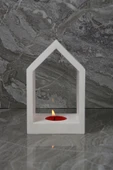 El Yapımı Beton Mumluk Özel Tasarım Tealight Ev Ofis Oda Aydınlatma - 4