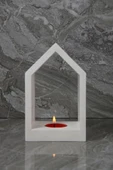 El Yapımı Beton Mumluk Özel Tasarım Tealight Ev Ofis Oda Aydınlatma - 2