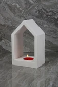 El Yapımı Beton Mumluk Özel Tasarım Tealight Ev Ofis Oda Aydınlatma - 1