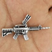 Tüfek Tasarımlı 925 Ayar Gümüş Kolye Ucu - 1