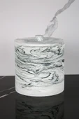 Mermer Desenli Beton Çöp Kovası Banyo Mutfak Tuvalet Wc 18 Cm 4 Litre - 1