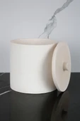 Mermer Desenli Beton Çöp Kovası Banyo Mutfak Tuvalet Wc 18 Cm 4 Litre - 2