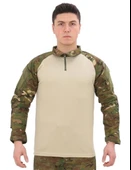 Single Sword Dirsek Detaylı Polo Yaka Kadın&Erkek Combat T-shirt thumbnail 1