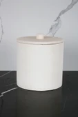 Mermer Desenli Beton Çöp Kovası Banyo Mutfak Tuvalet Wc 18 Cm 4 Litre - 1