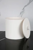 Mermer Desenli Beton Çöp Kovası Banyo Mutfak Tuvalet Wc 18 Cm 4 Litre - 2