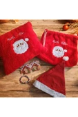 tosbai Yılbaşı Hediye Seti Paketi Dekoratif Kırmızı 40x40 Noel Baba Yılbaşı Yastığı, Hediye Yılbaşı Çantası - 1