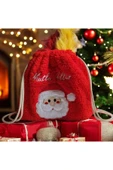 tosbai Yılbaşı Hediye Seti Paketi Dekoratif Kırmızı 40x40 Noel Baba Yılbaşı Yastığı, Hediye Yılbaşı Çantası - 5