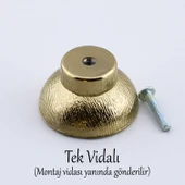 10 Adet Alegro Düğme Gold Mobilya Mutfak Dolap Dolabı Çekmece Kulpu Kulbu Altın Tek Vida Altın Kulp - 3