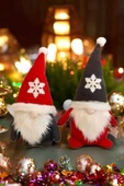 Mellito 2'li Cüce Elf Gnome Kırmızı 45 cm Yılbaşı Dekoru ve Peluş Oyuncağı - 1