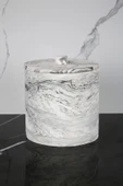 Mermer Desenli Beton Çöp Kovası Banyo Mutfak Tuvalet Wc 18 Cm 4 Litre - 1