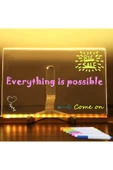 7 Özel Kalem Hediyeli Işıklı Yazı Not Tahtası 20cmx30cm Led Işıklı Neon Yazı Tahtası 7 Kalem Hediye thumbnail 9