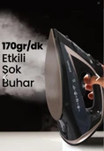 GoldMaster Buharlı Ütü Smarty 2400 Watt Seramik Tabanlı 170 gr Etkili Şok 245Sseri - 3
